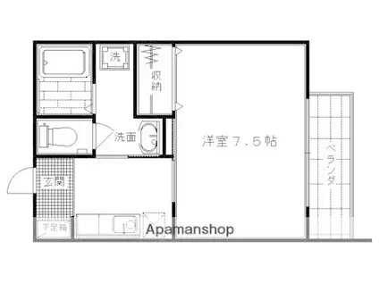 サンライト上桂(1K/2階)の間取り写真