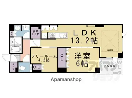 グランドメゾン京都御池通(1SLDK/9階)の間取り写真