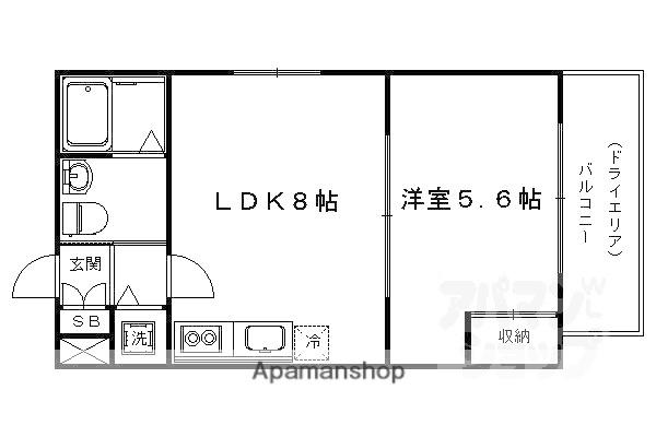 RESIDENCE西小路小米町(1LDK/2階)の間取り写真