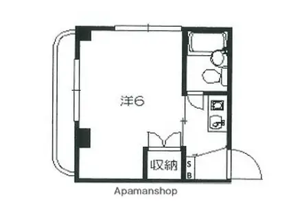 西ノ京ハイツ(1K/4階)の間取り写真