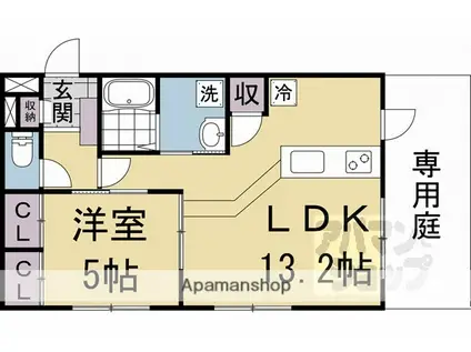JFORT嵯峨天龍寺(1LDK/1階)の間取り写真