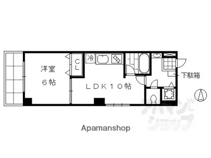 サンモリタ(1LDK/4階)の間取り写真