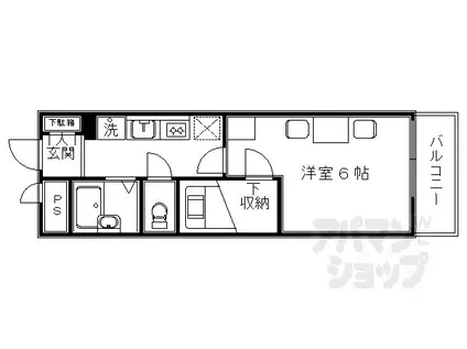 レオパレスTYK壬生(1K/1階)の間取り写真