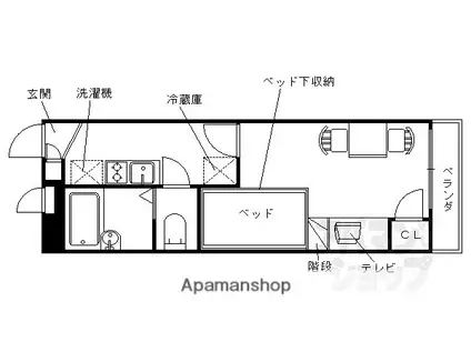 レオパレス西京(1K/2階)の間取り写真