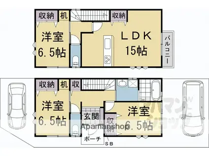 阪急電鉄京都線 西院駅(阪急) 徒歩4分 2階建 築1年(3LDK)の間取り写真