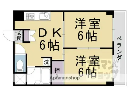 万成ビル(2DK/2階)の間取り写真