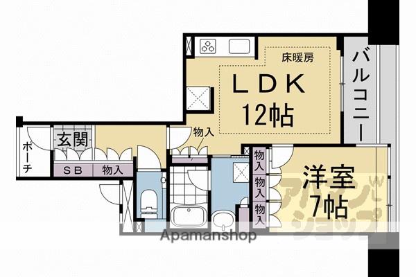 プレティナージュ御池東洞院(1LDK/5階)の間取り写真