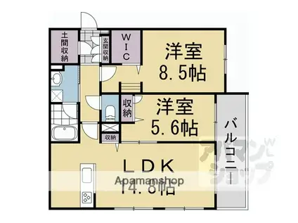 SHAMAISON DENDRITE(2LDK/3階)の間取り写真