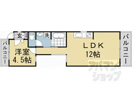 シャトレタカヤI(1LDK/3階)の間取り写真