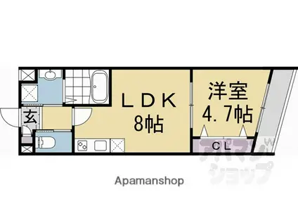 ARCA嵯峨嵐山(1LDK/2階)の間取り写真