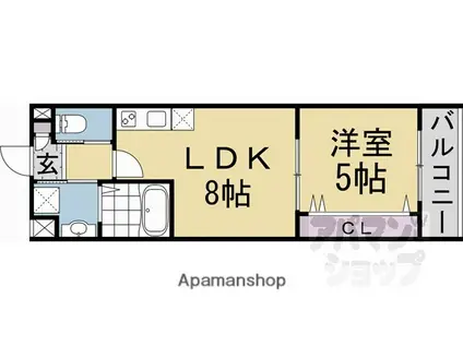 ARCA嵯峨嵐山(1LDK/3階)の間取り写真