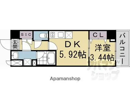 阪急電鉄京都線 西京極駅 徒歩17分 7階建 新築(1DK/4階)の間取り写真