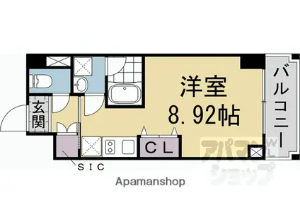阪急電鉄京都線 西京極駅 徒歩17分 7階建 新築(ワンルーム/7階)の間取り写真