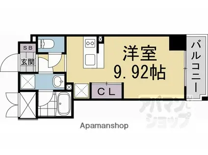 阪急電鉄京都線 西京極駅 徒歩17分 7階建 新築(ワンルーム/6階)の間取り写真