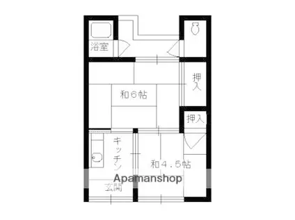 第1・第2日ノ出荘(2K/2階)の間取り写真