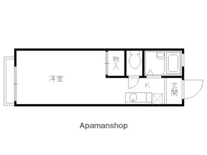RINSコーポラティヴハウスII(1K/2階)の間取り写真