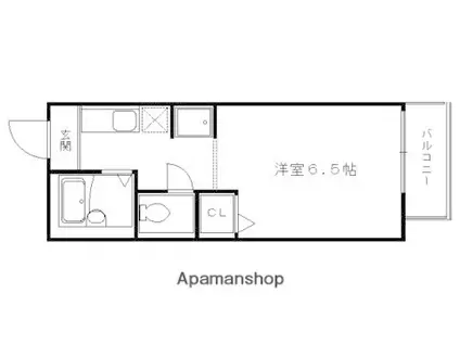 プリムヴェール(1K/1階)の間取り写真