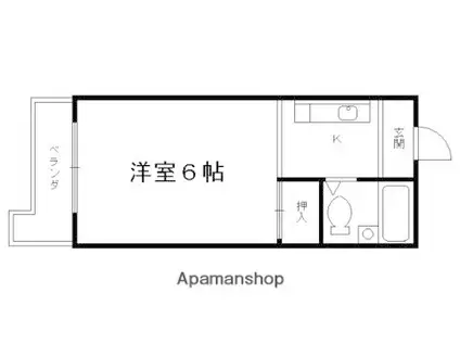 コーポラス音戸山(1K/2階)の間取り写真
