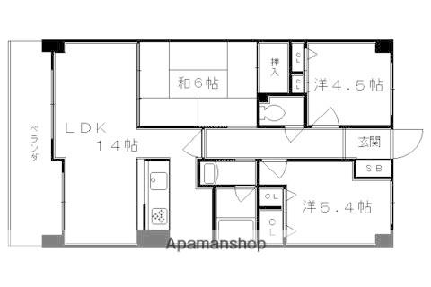 桂グリーンマンション(3LDK/2階)の間取り写真
