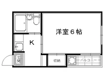 ハイツ昇栄(1K/2階)の間取り写真