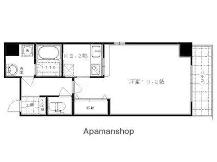 アリュール御池(1K/2階)の間取り写真