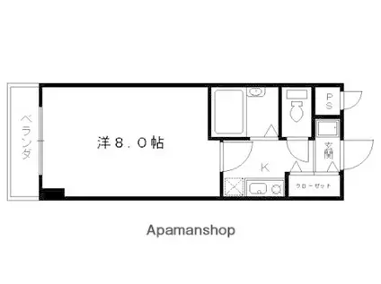 ブランベージュ桂(1K/1階)の間取り写真