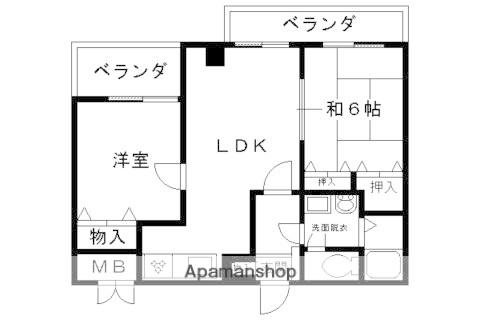 ドーム・シシャースチェ梅津(2LDK/2階)の間取り写真