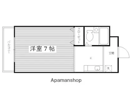 シャトー太秦(1K/4階)の間取り写真