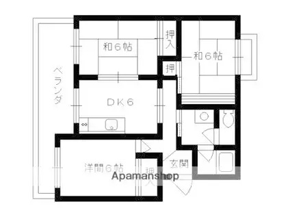 サンプラザ松尾(3DK/1階)の間取り写真