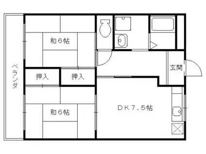 サンフラワー(2DK/3階)の間取り写真