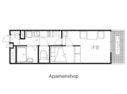 レオパレスコーポ西新道バザール(1K/1階)の間取り写真