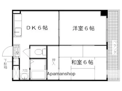 アクティハイム壱番館(1LDK/2階)の間取り写真