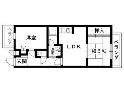 第10長栄アビタシオン清水(2LDK/2階)の間取り写真