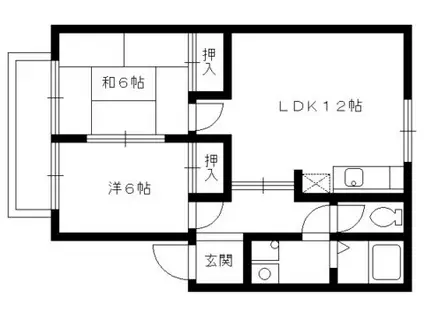 サンハウス桂(2LDK/2階)の間取り写真