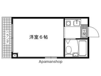 ラ・フェリア(1K/3階)の間取り写真