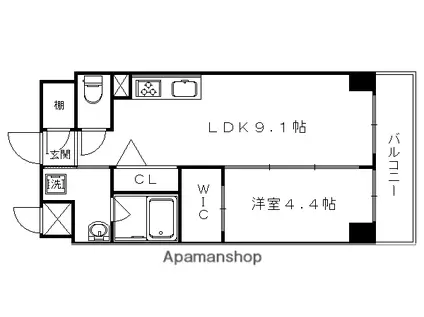 SHAMAISON JJ(1LDK/5階)の間取り写真