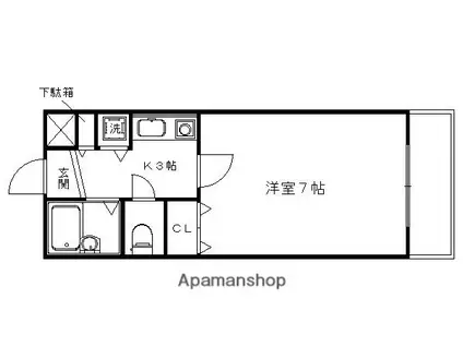 グランデ御池(1K/3階)の間取り写真