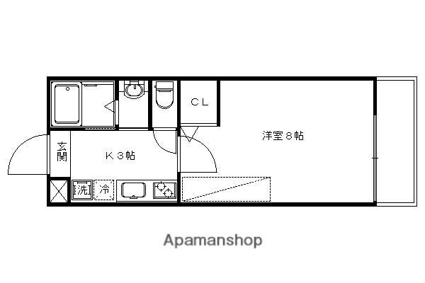 アークリード西院(1K/3階)の間取り写真
