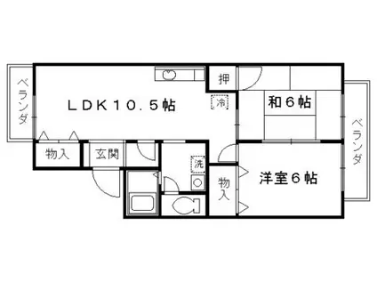 セジュール蘭(2LDK/1階)の間取り写真
