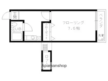 コーポ 未麗 妙心寺(1K/2階)の間取り写真