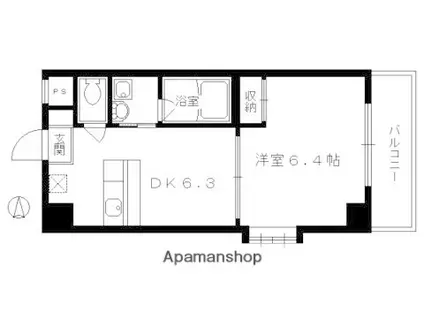 下京区西七条掛越町マンション(1DK/7階)の間取り写真