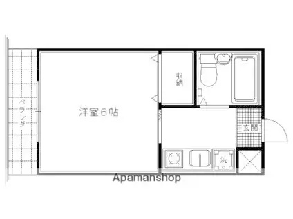 クレセント太秦(1K/3階)の間取り写真