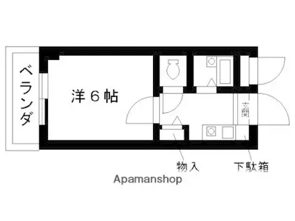 エリーフラッツ西京極(1K/3階)の間取り写真