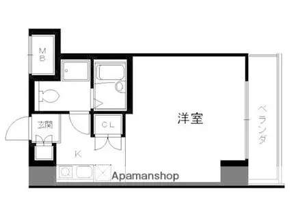 高辻ロイヤルフラッツ(1K/2階)の間取り写真