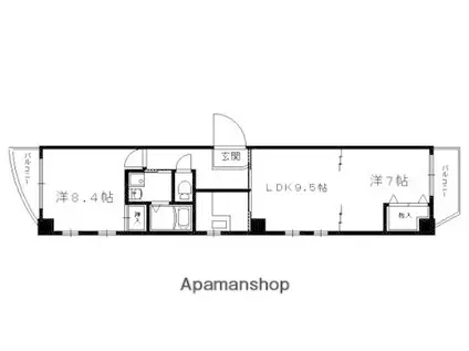シャンパーニュ四条(2LDK/3階)の間取り写真