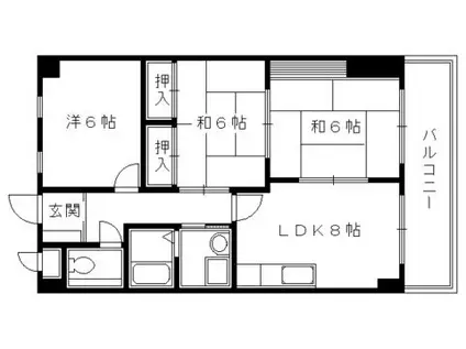 サンシャイン梅津(3LDK/3階)の間取り写真