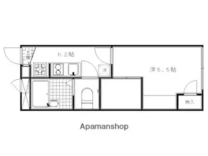レオパレススカイブルー(1K/2階)の間取り写真