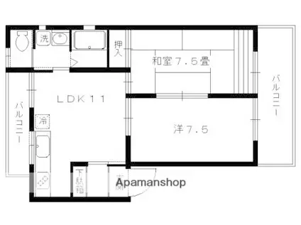 パステルハイム(2LDK/2階)の間取り写真