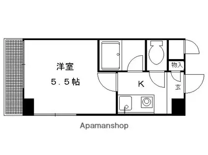 明治館にしきマンション(1K/2階)の間取り写真