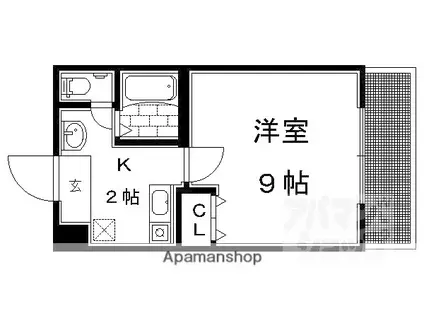 カーサ・ド・マニセス(1K/3階)の間取り写真